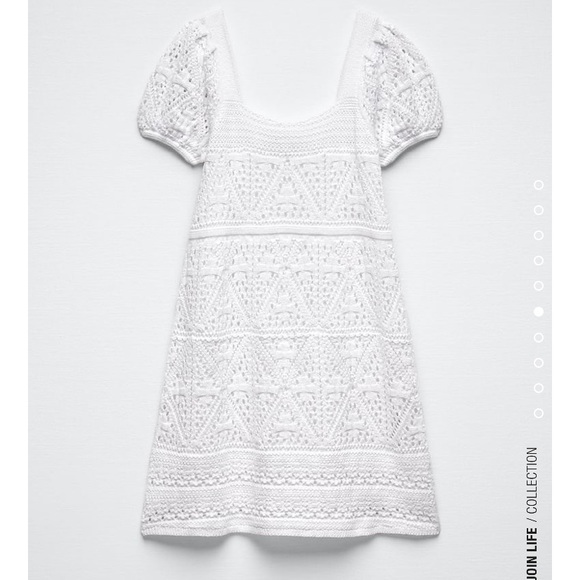 ZARA | Crochet Knit Dress White - Picture 3 of 9